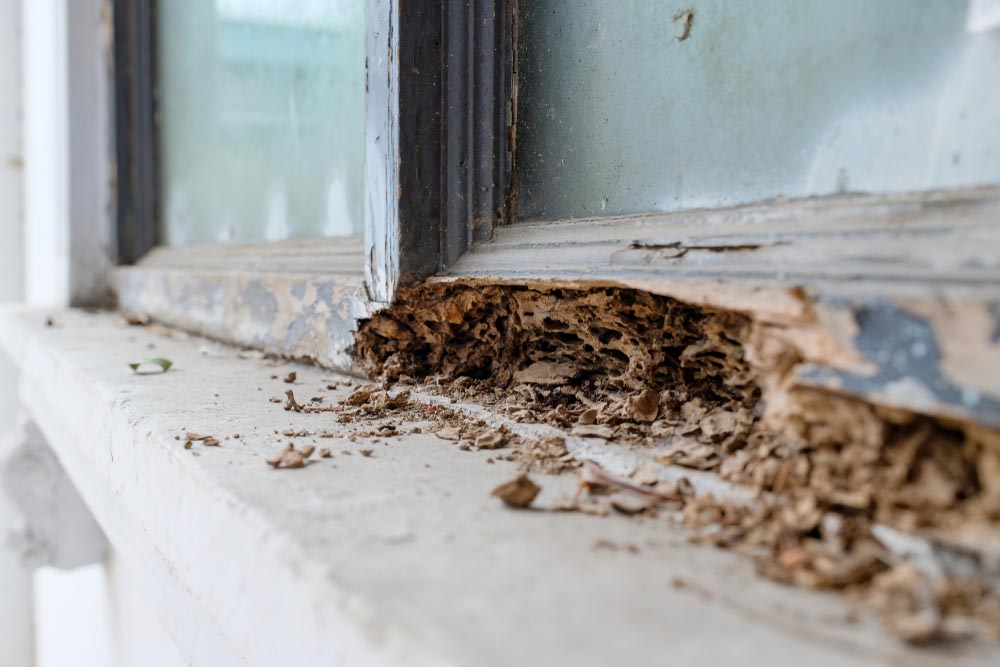 a house with termite infestation